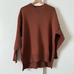 Natural Reflections Women's Brown Crew Neck Sweater